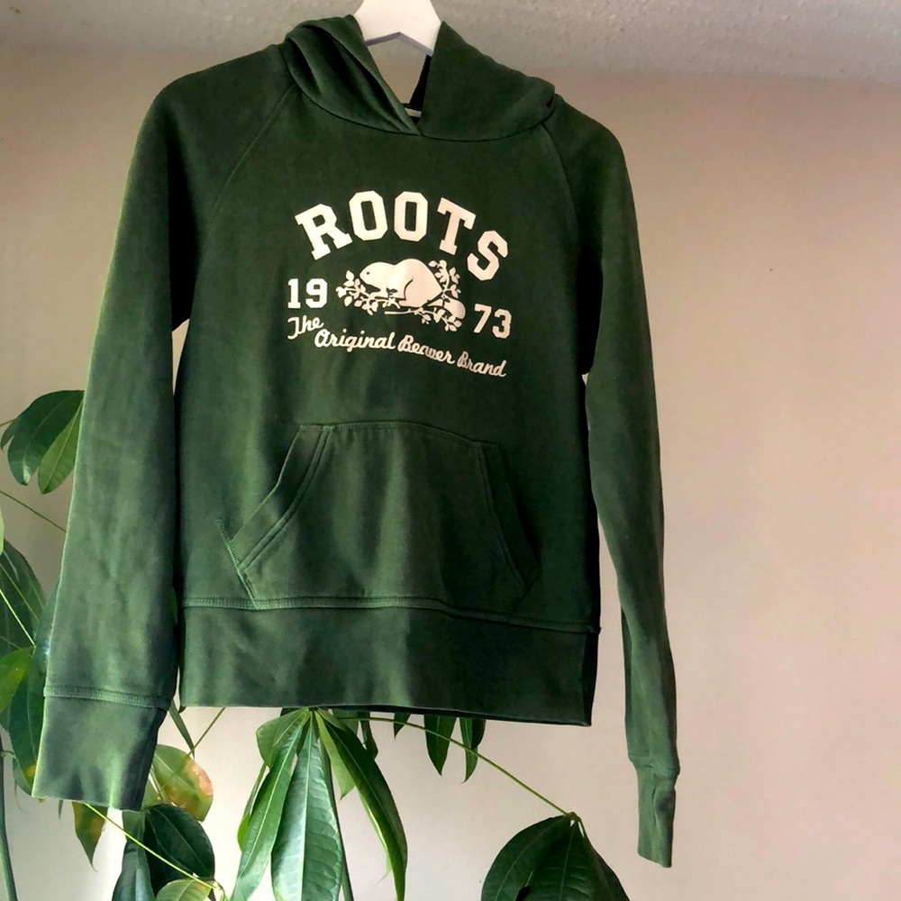 Green Roots pull over hoodie